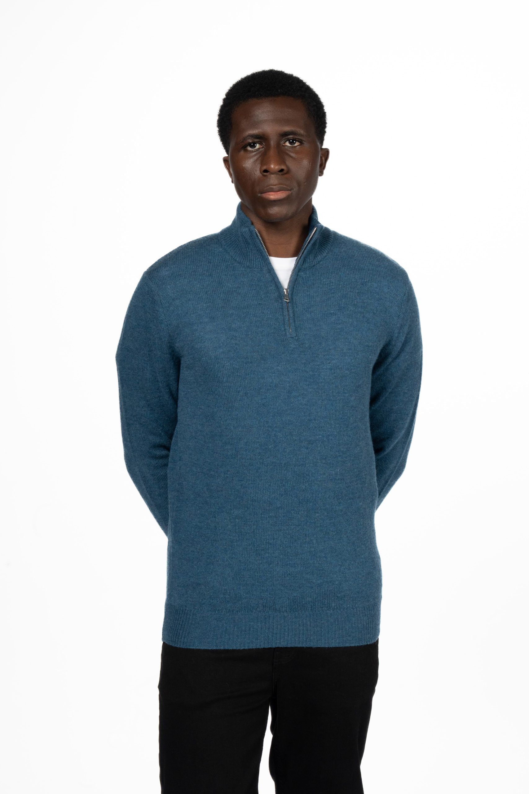 Lambswool Half Zip Jumper – Teal