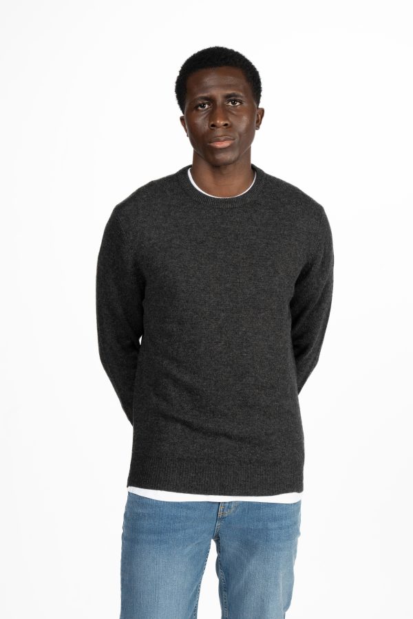 Lambswool Crew Neck Jumper – Charcoal