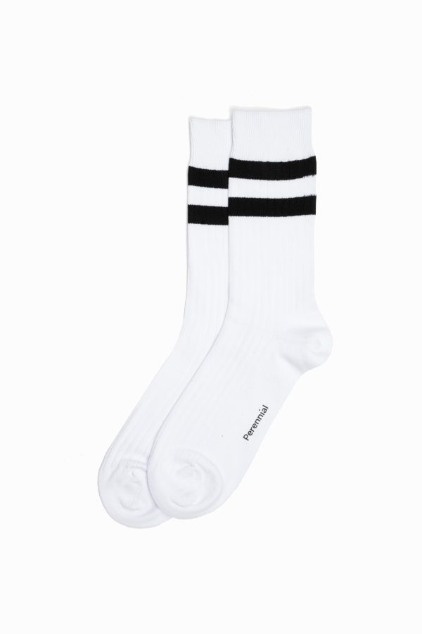 Cotton Rib Sports Socks – White