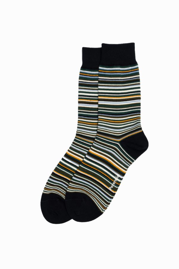 Cotton Multi Stripe Socks – Green