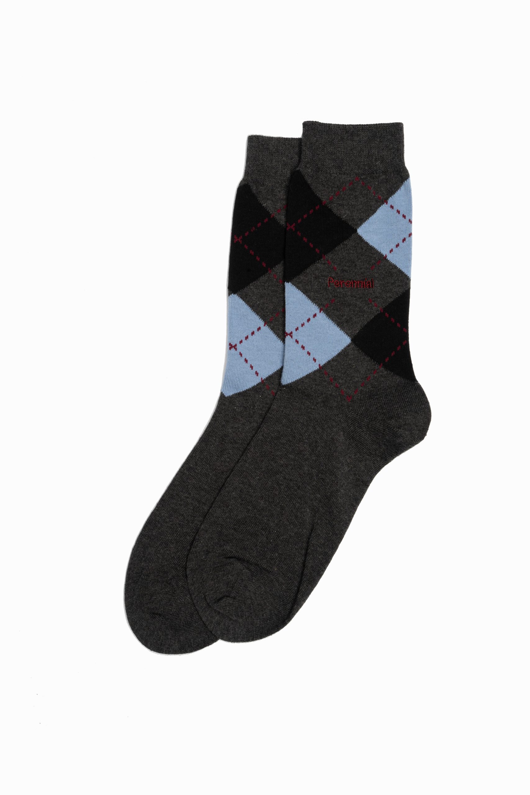 Cotton Argyle Socks – Grey Melange