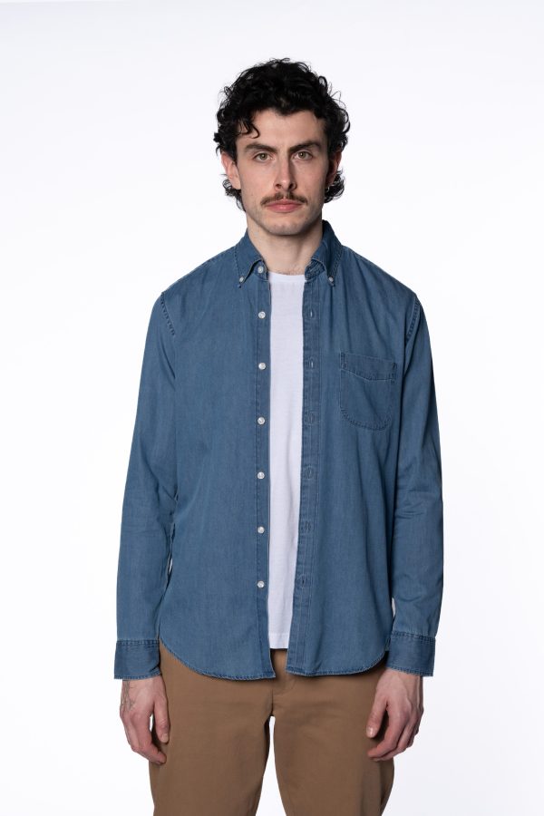 Tailored Fit Denim Shirt - Indigo