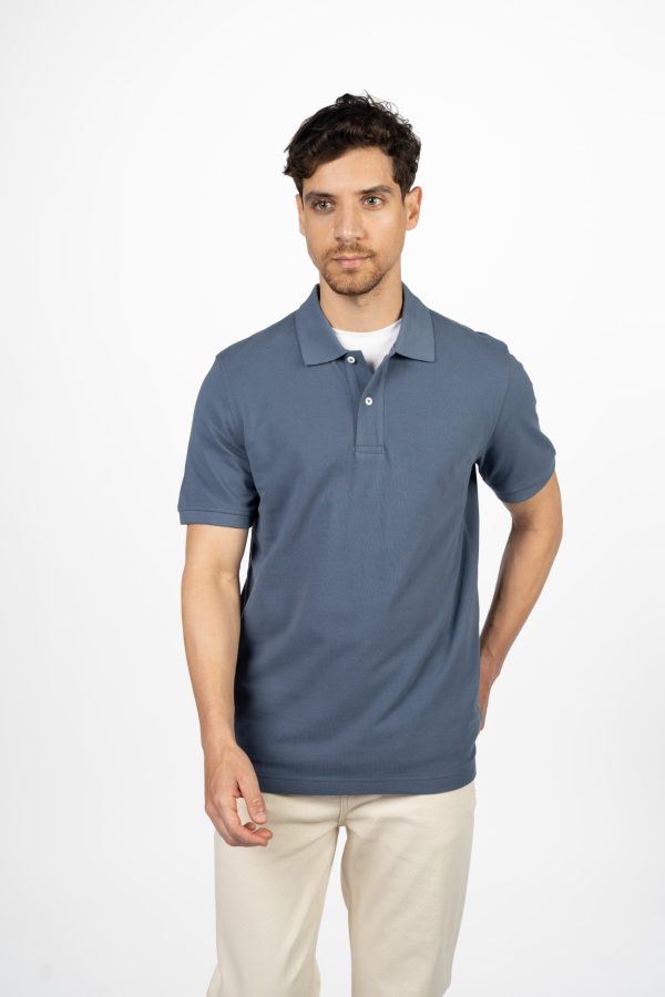 Regular Fit Pique Polo Shirt – Airforce Blue