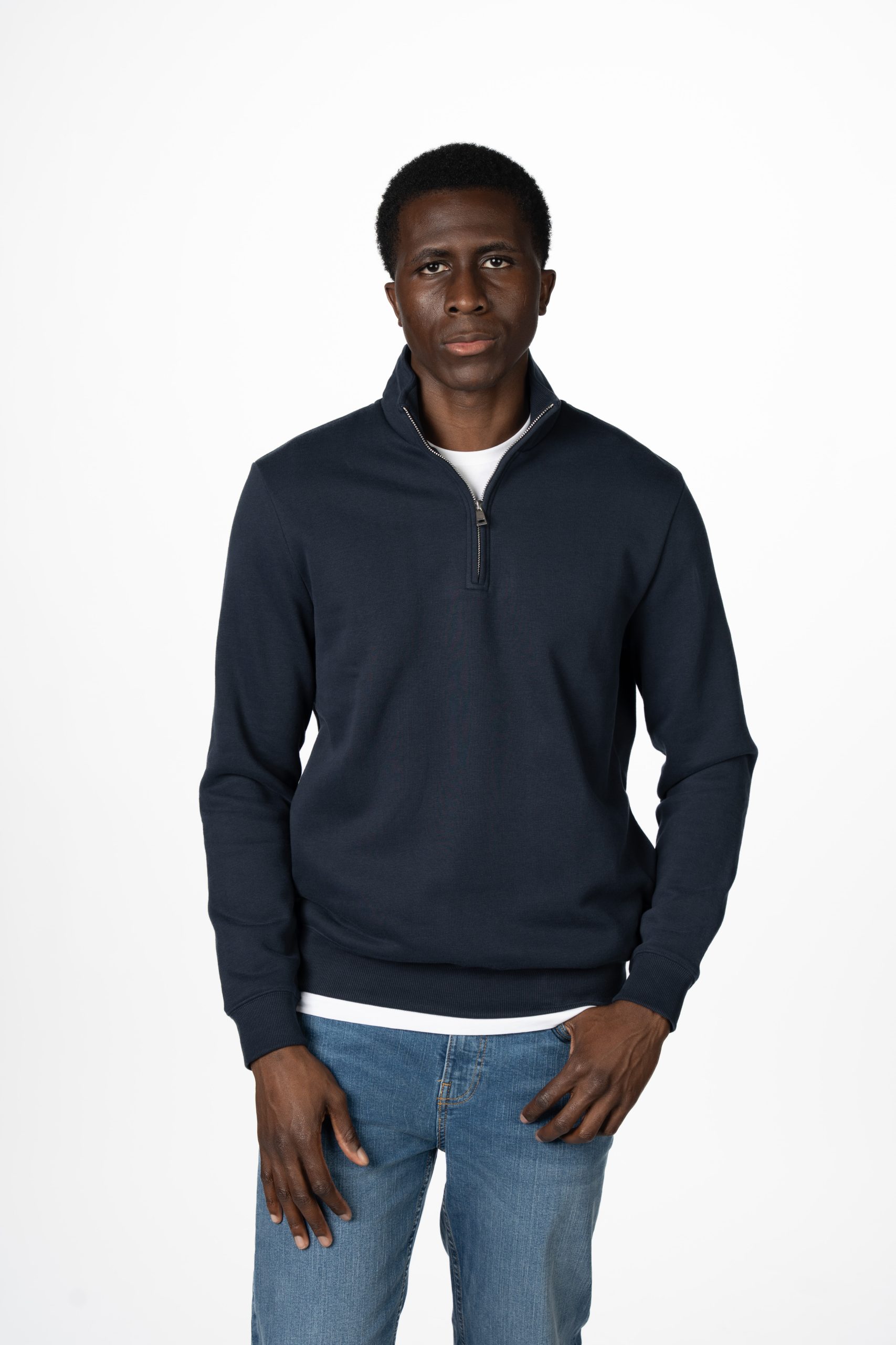 トレーナー/スウェット peepinsidehead HALF ZIP SWEATSHIRT NAVY Half Zip SweatShirt – Navy • Perennial Menswear