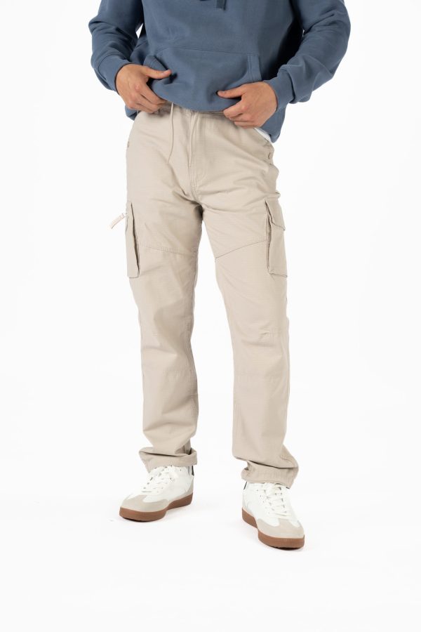 Tapered Fit Ripstop Cargo Trousers – Stone - 34L