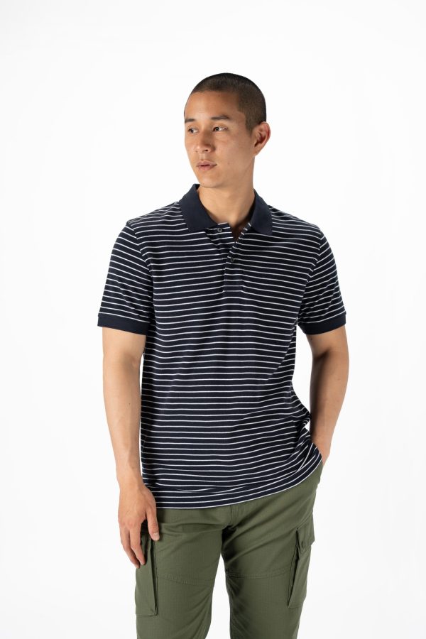 Regular Fit Striped Polo Shirt – Navy