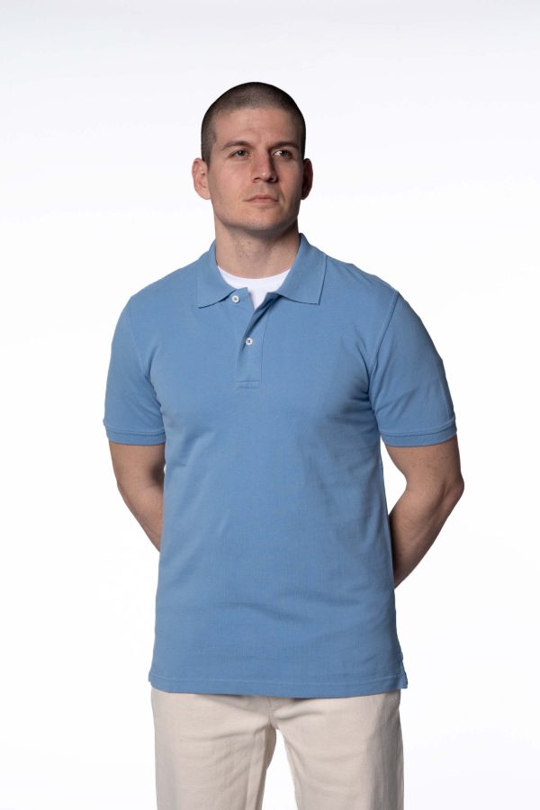 Regular Fit Pique Polo Shirt – Cornflower Blue