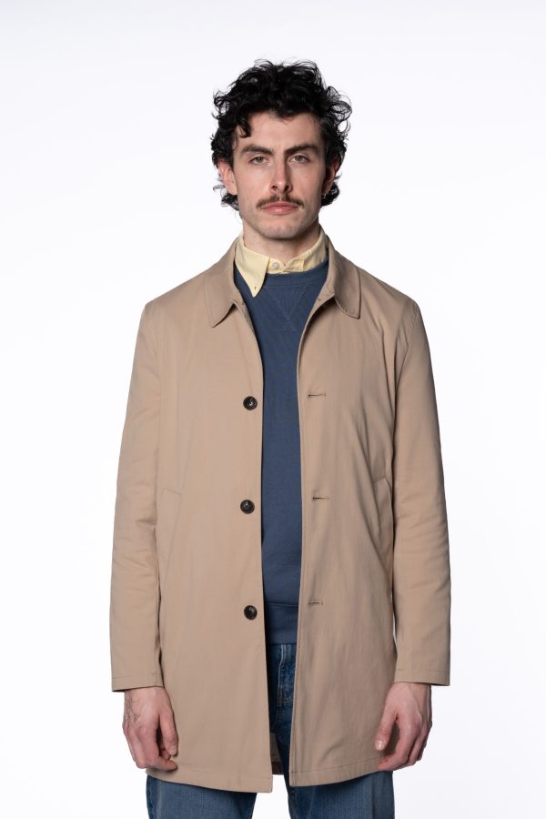 Shower Resistant Raincoat – Stone