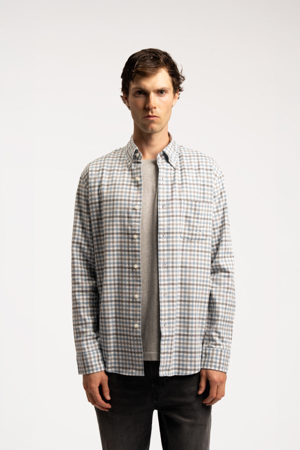 Tailored Fit Flannel Tattersall Check – Blue