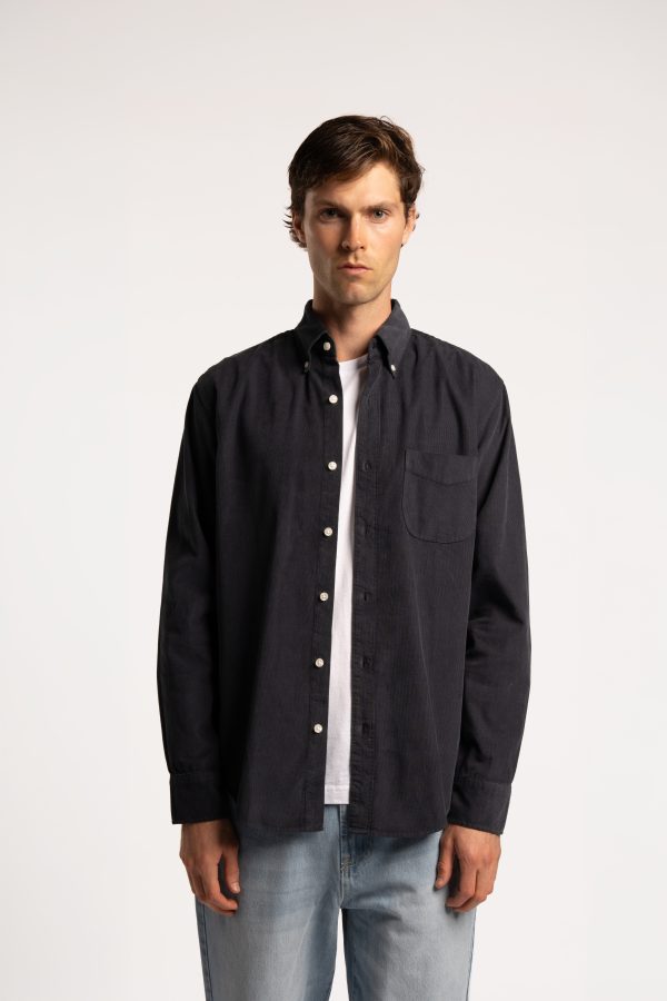 Tailored Fit Corduroy Shirt - Navy