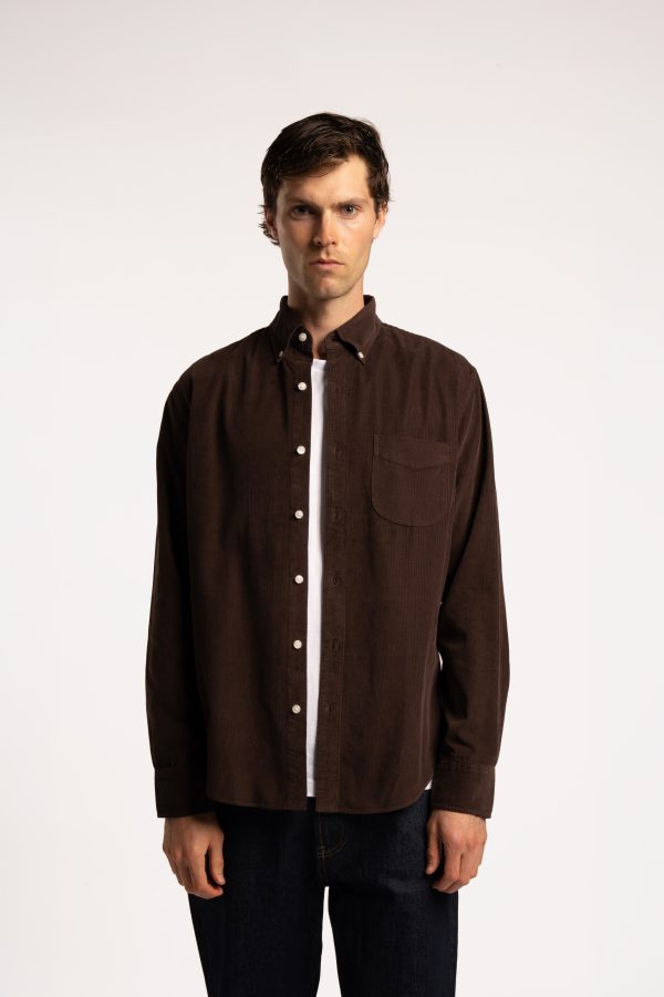 Tailored Fit Corduroy Shirt - Brown