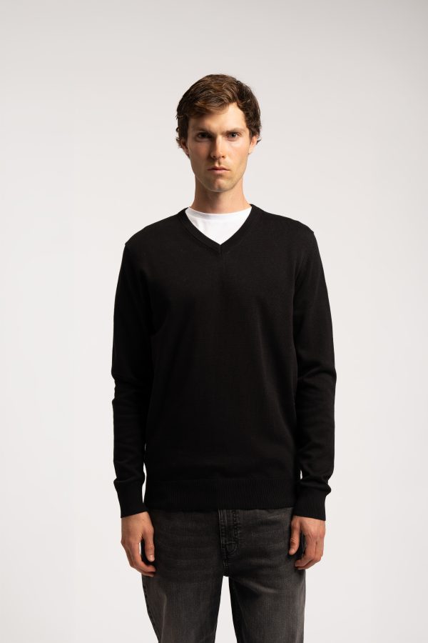 V Neck Jumper - Black
