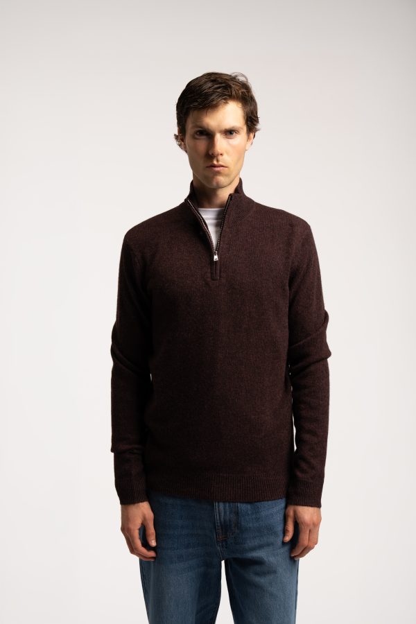 Lambswool Half Zip Jumper – Burgandy
