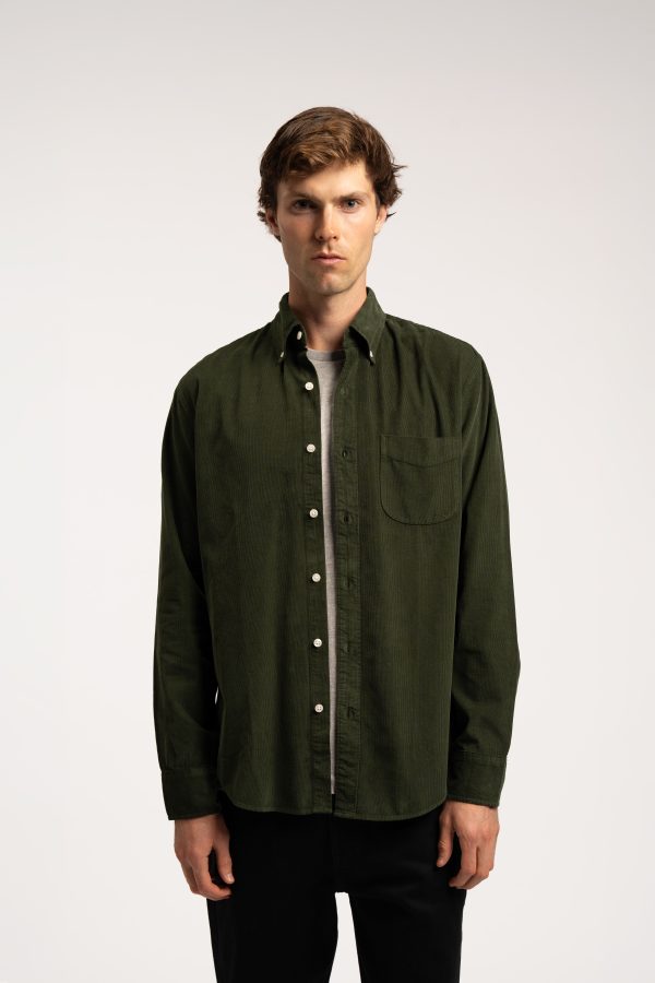 Tailored Fit Corduroy Shirt - Evergreen