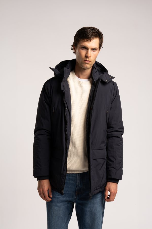 Padded Raincoat - Navy