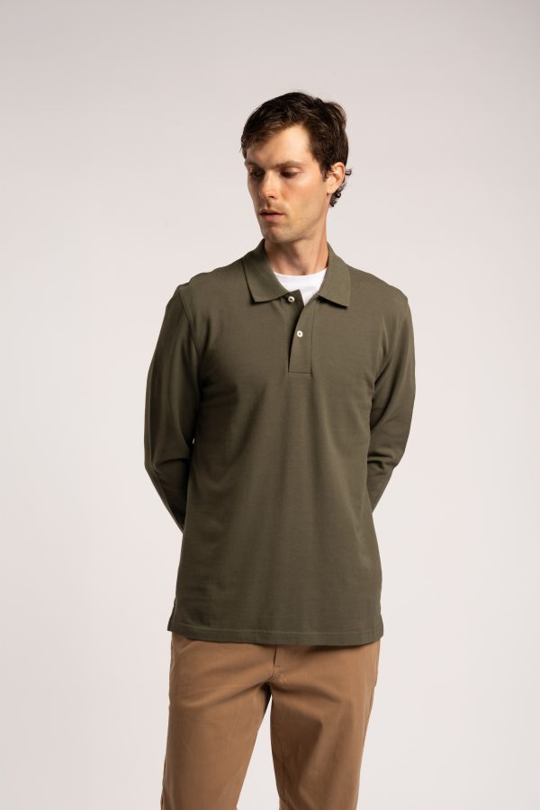 Long Sleeve Polo - Khaki
