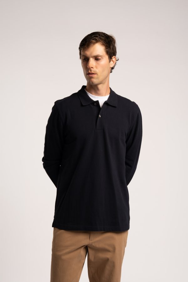 Long Sleeve Polo - Navy