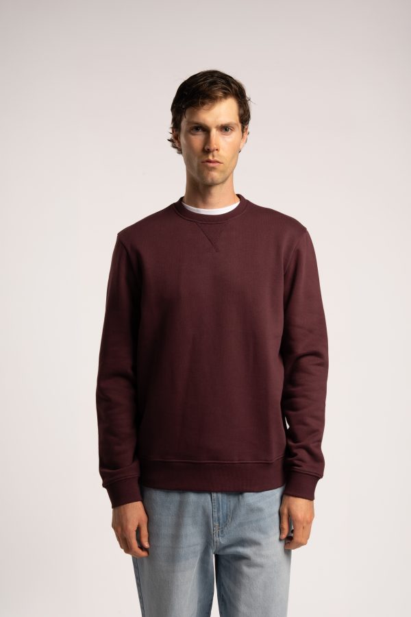 Crew Neck Sweatshirt – Burgandy