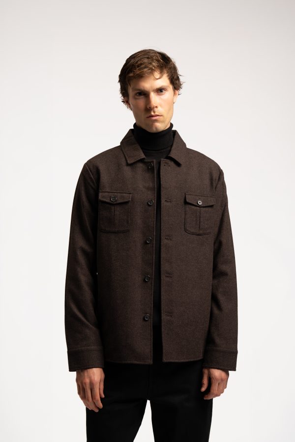 Wool Overshirt Shacket - Brown