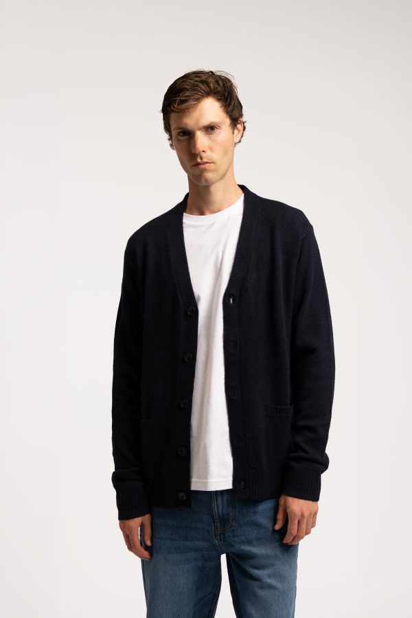 Lambswool Cardigan - Navy